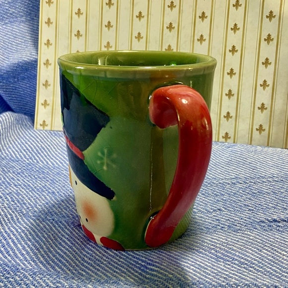 🍀 3/$15 Festive Snowman Mug with Red Handle - Picture 2 of 5